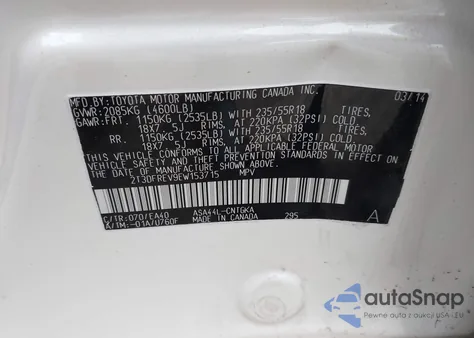 2014 Toyota Rav4 Limited из США, поврежденный, VIN 2T3DFREV9EW153715